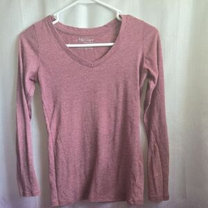 Aeropostale Pink Fitted Long Sleeve T-Shirt